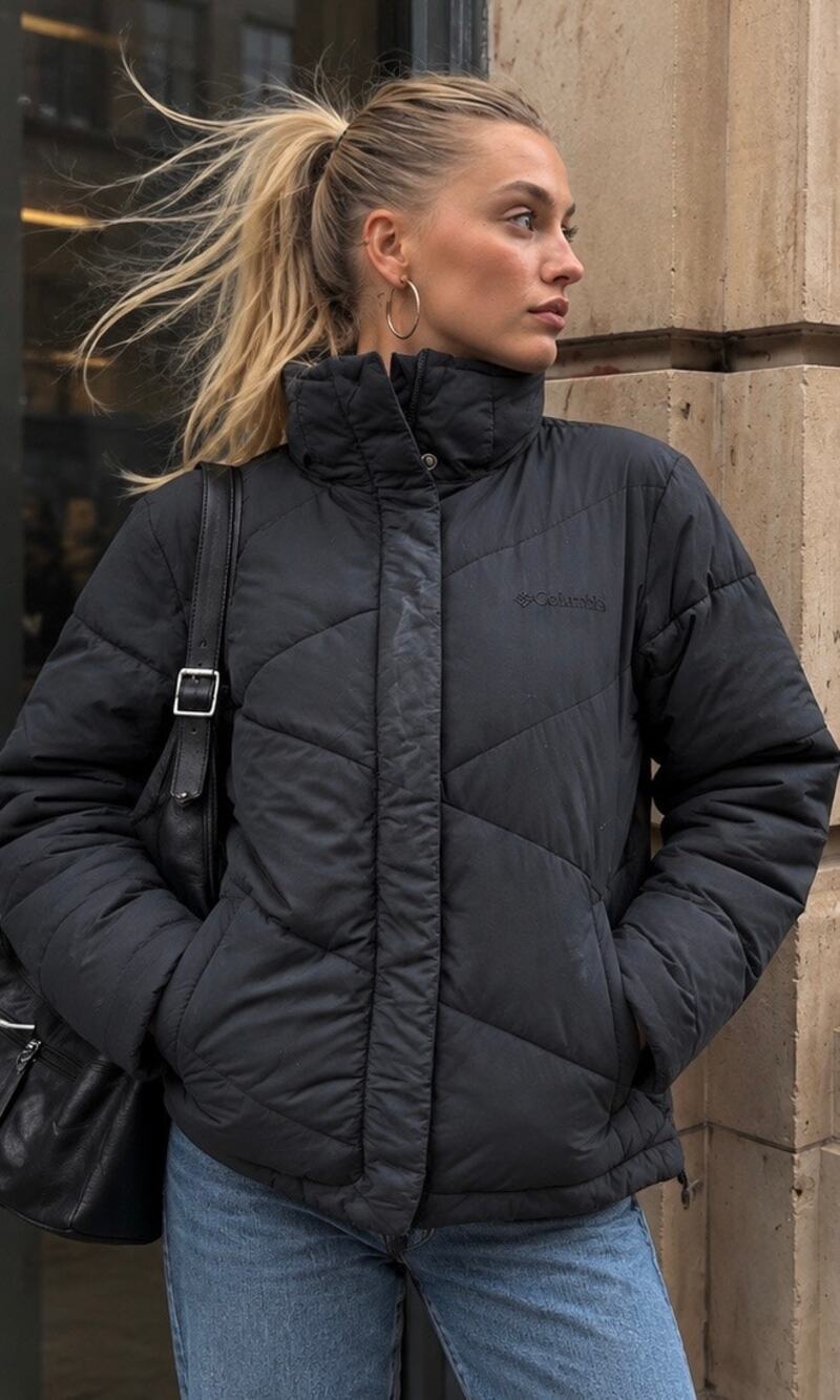 Columbia Sportswear Black Insulated Puffer Jacket High Collar Large Like New